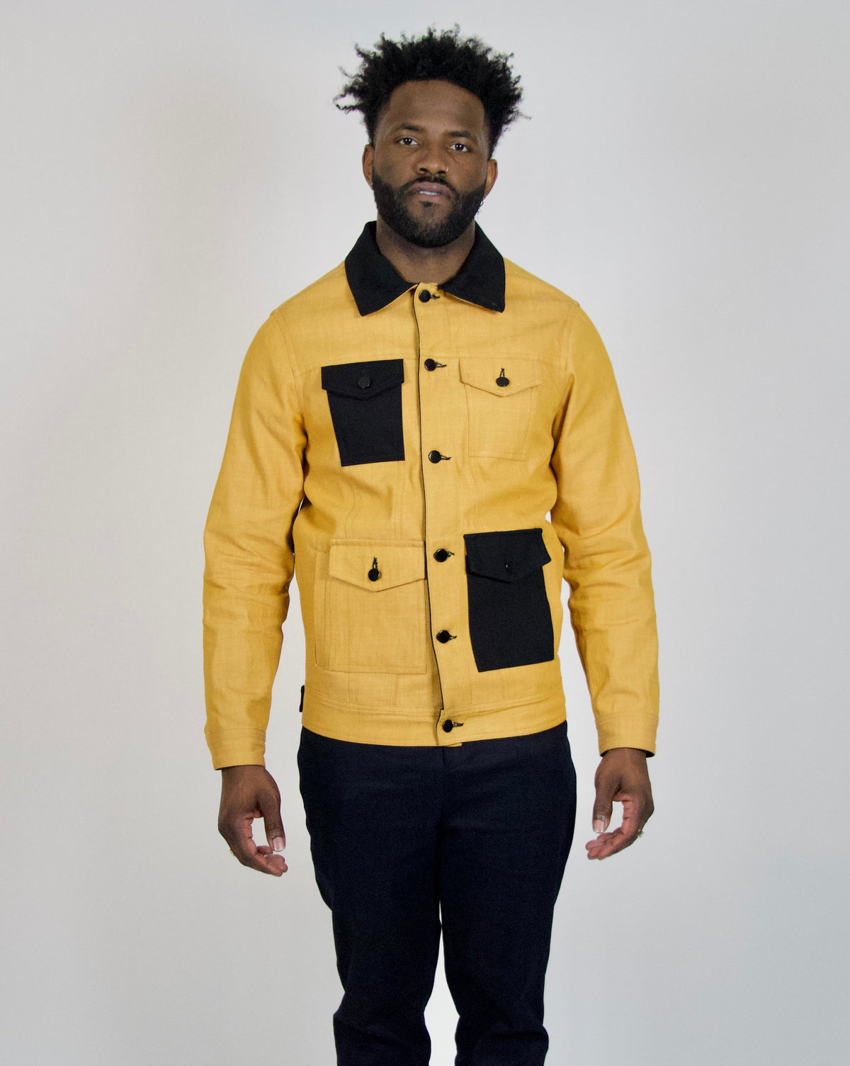 Kol Denim Jacket - Yellow and Black