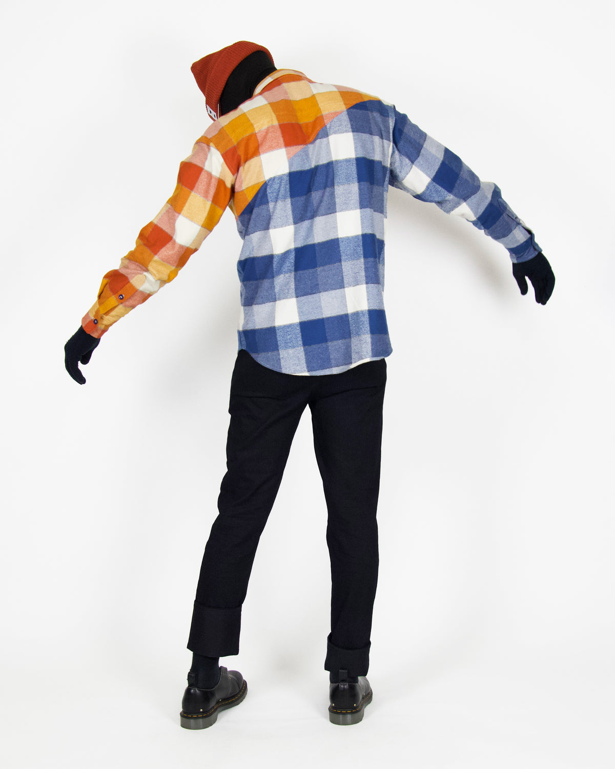 Carlos Button Up - Blue and Rust Flannel
