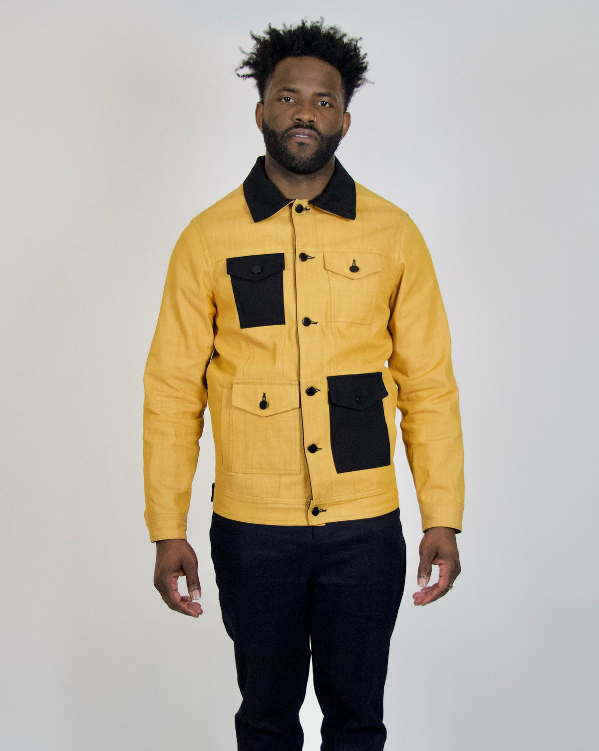 Denim jacket yellow shirt best sale